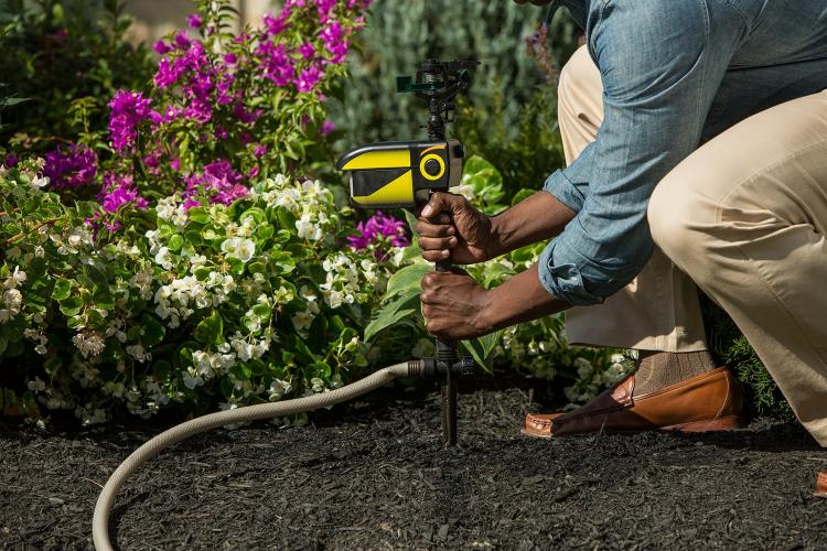 Motion Activated Solar Powered Sprinkler Repeller - Scarecrow sprinkler keeps pests out of yard and garden