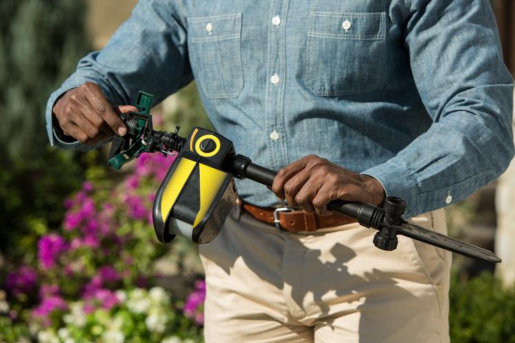 Motion Activated Solar Powered Sprinkler Repeller - Scarecrow sprinkler keeps pests out of yard and garden