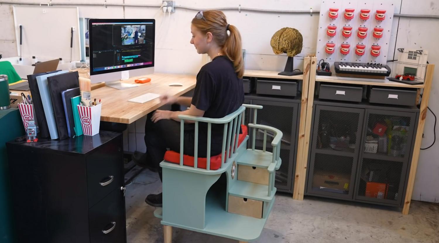 Office Chair Has Extra Room To The Side For Your Cat or Dog