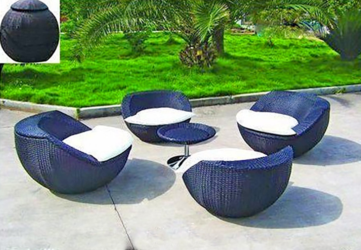 Renava Ovum Egg Shaped Patio Set Stacks Into Egg Shape