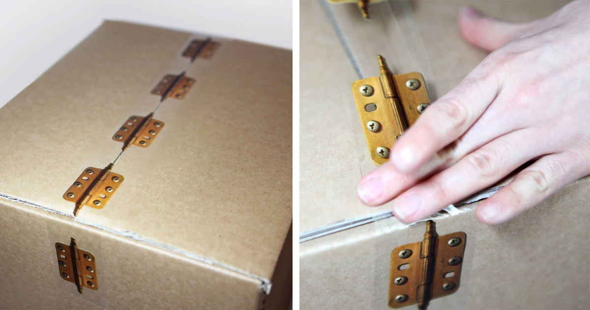 A Hinge Packing Tape That Looks Like The Package Opens Like a Hinge