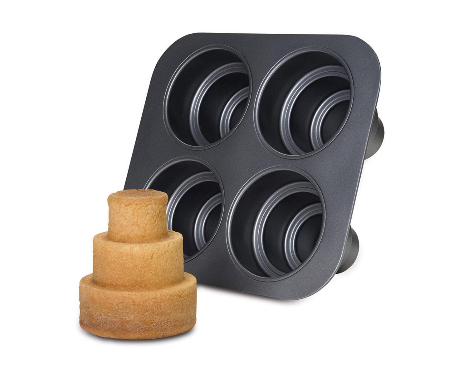 Pan Lets You Create Mini Multi-Tiered Wedding Cakes - Tiny multi-tier cupcake pan - Mini wedding cakes