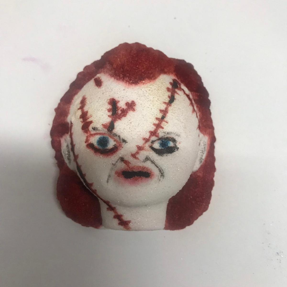 Scary Horror Chucky Child's Play Bath Bomb - Melting Chucky bloody bath bomb