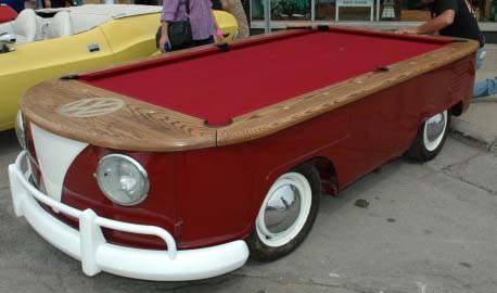  Pool Table Was Made To Look Like a Retro Volkswagen Hippy Van - Volkswagen Bus Pool Table