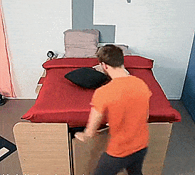 Pop-Up Storage Bed With Shoe Storage Underneath