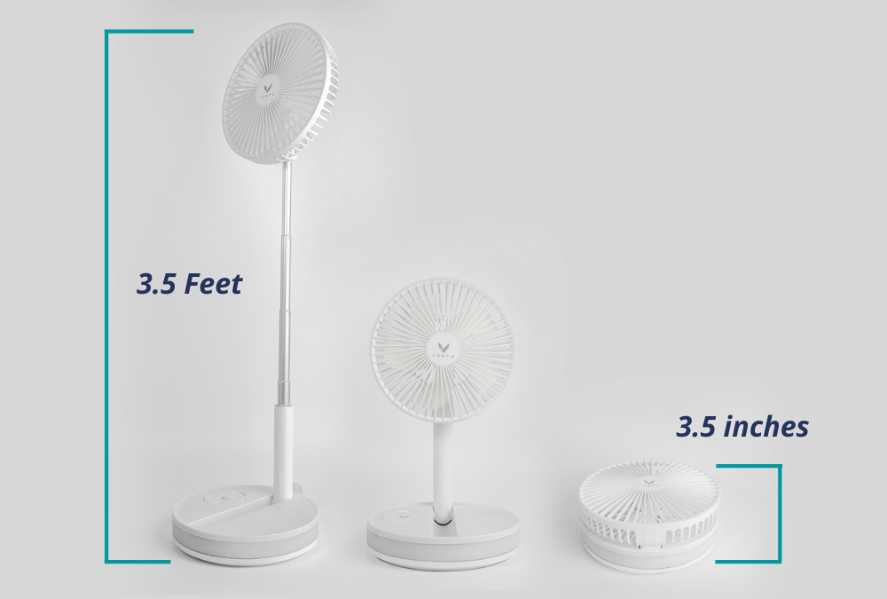 Vento portable folding fan - Battery powered collapsing standing fan
