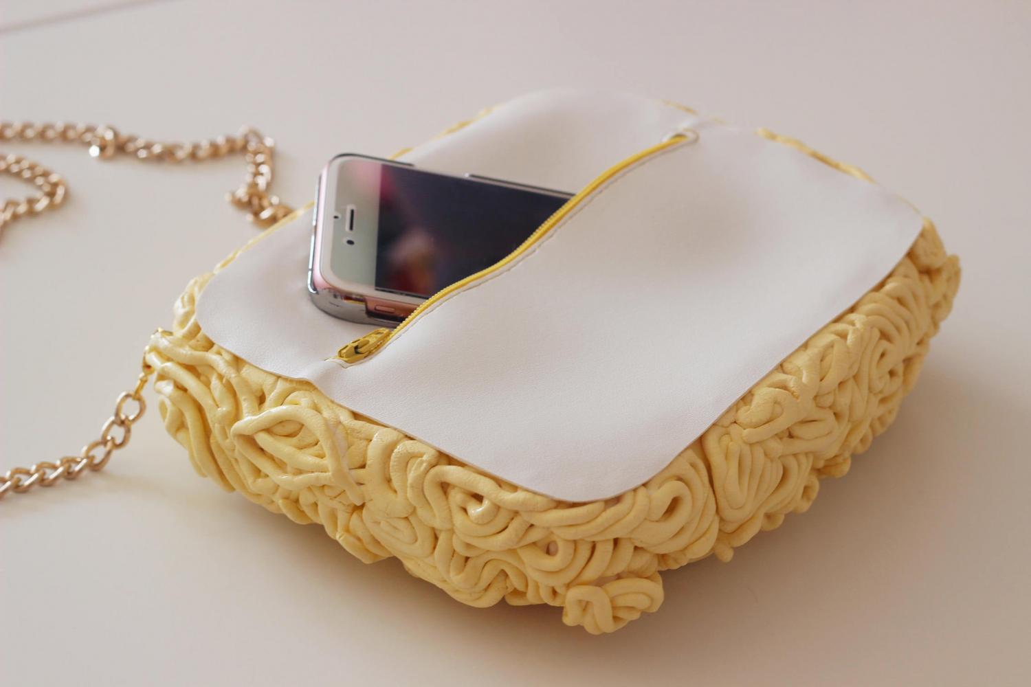 Ramen Noodles Handbag - Asian noodles clutch purse