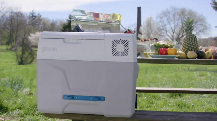 Solar powered cooler - portable refrigerator with solar panels - Gosun chill portable solar cooler