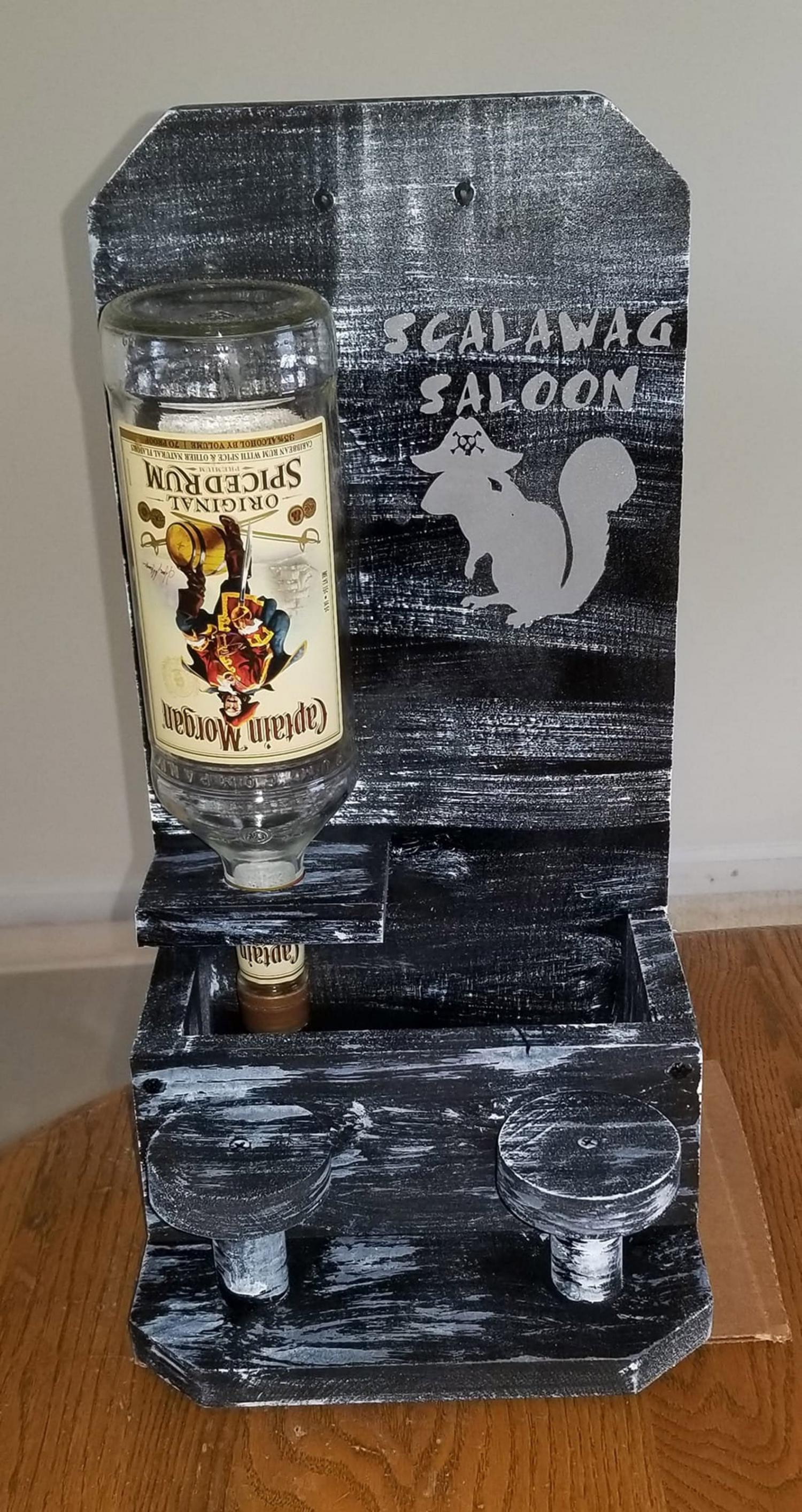 Squirrel Saloon - Wooden Saloon squirrel feeder with bar stools