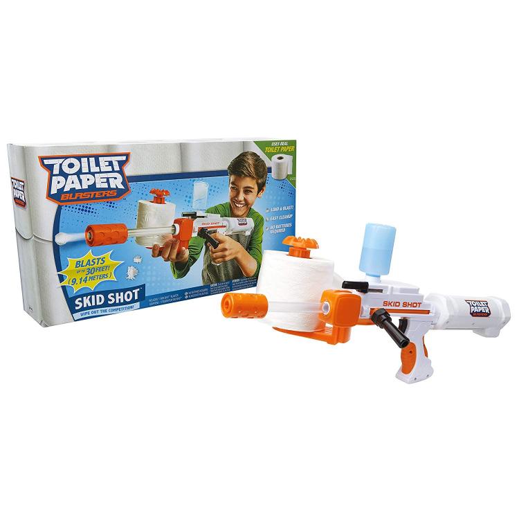Spitball shooting toy gun - Toilet paper rolls makes 350 clean spitballs - Shoots spitballs over 30 feet