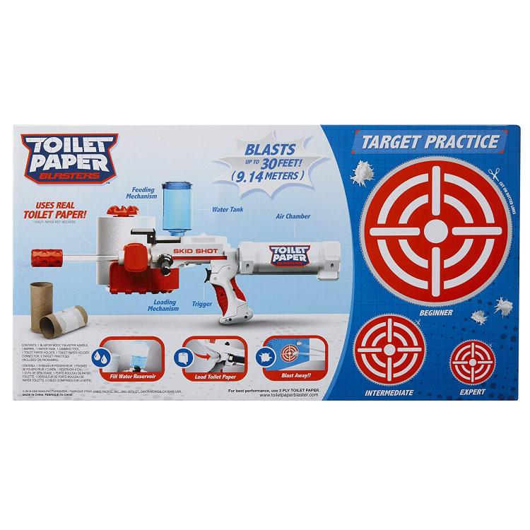 Spitball shooting toy gun - Toilet paper rolls makes 350 clean spitballs - Shoots spitballs over 30 feet