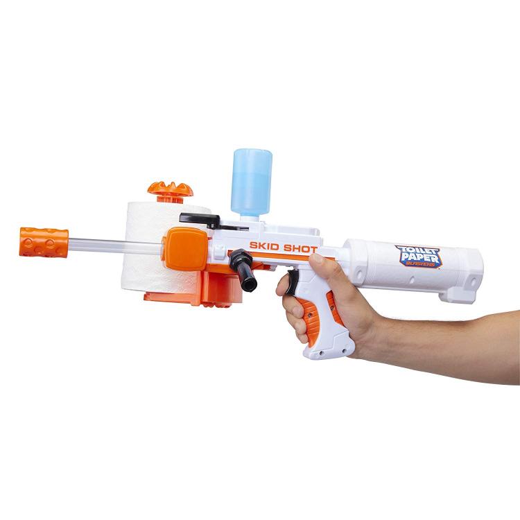Spitball shooting toy gun - Toilet paper rolls makes 350 clean spitballs - Shoots spitballs over 30 feet