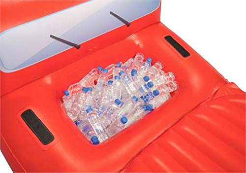 Giant Red pickup Truck Pool Float Has Beer Cooler Under The Hood