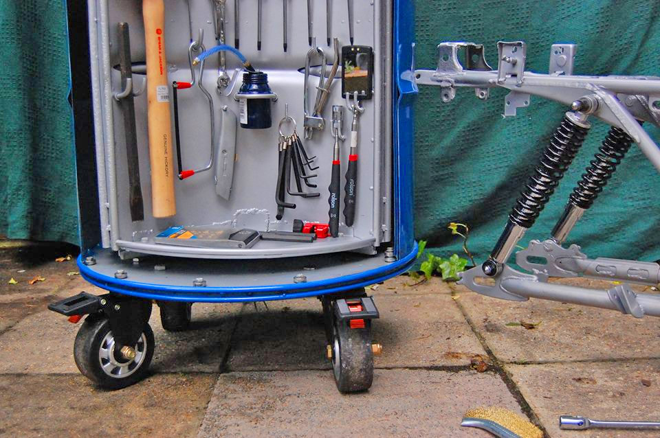 The Ultimate Toolbox - Drum Barrel Toolbox with rotating pegwalls holds tools and socket sets