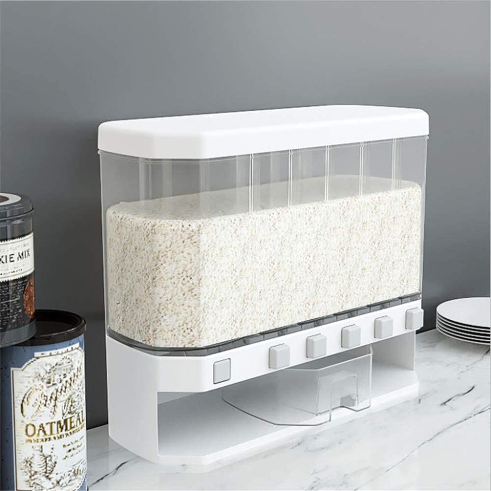 Push button wall mounted food dispenser