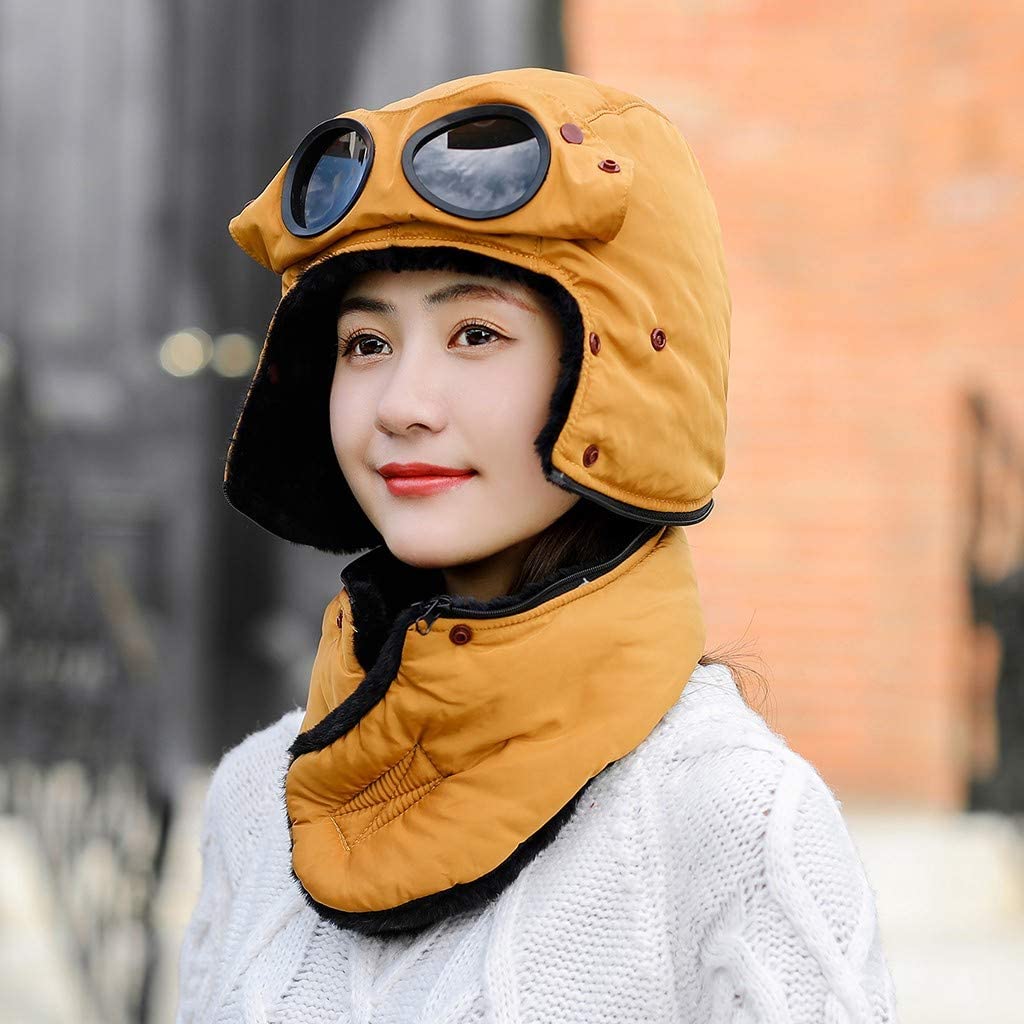 Winter Trapper Hat Covers Your Entire Head, and Has Integrated Sunglasses - Winter hat with face mask and goggles