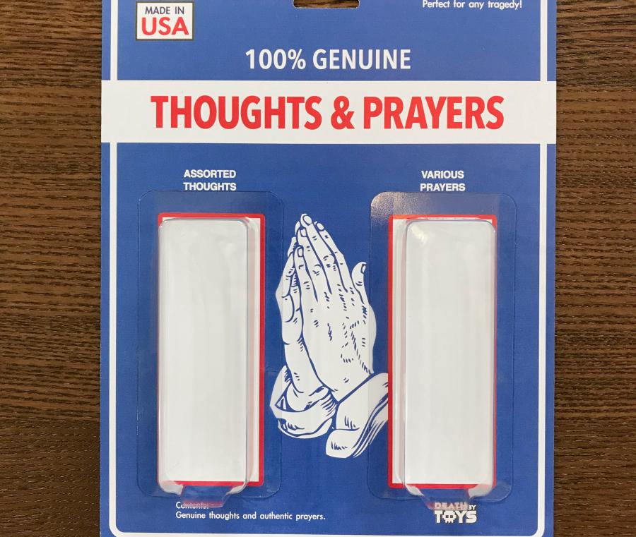 Thoughts and Prayers Prank Empty Action Figure Box