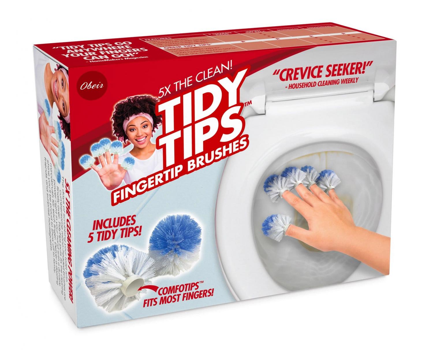 Tidy Tips Fingertip Toilet Brushes - Tiny toilet brushes for your fingers