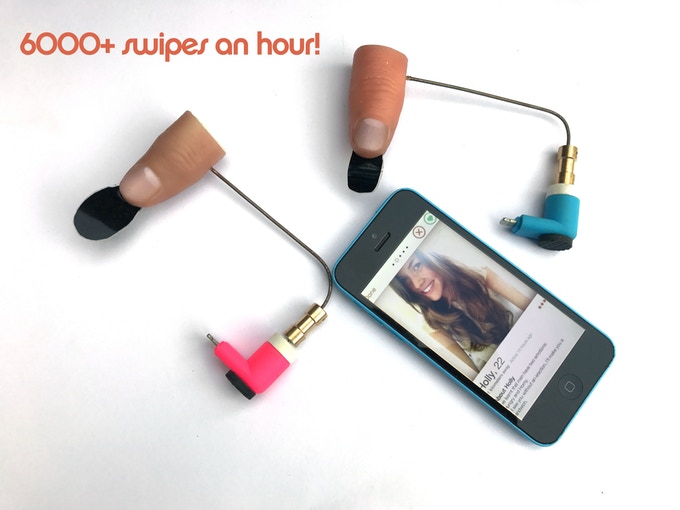 Tinda Finger: Automatic Tinder Swiping Robot - Swipes right 6000 times per hour - Tinder Finger Robot