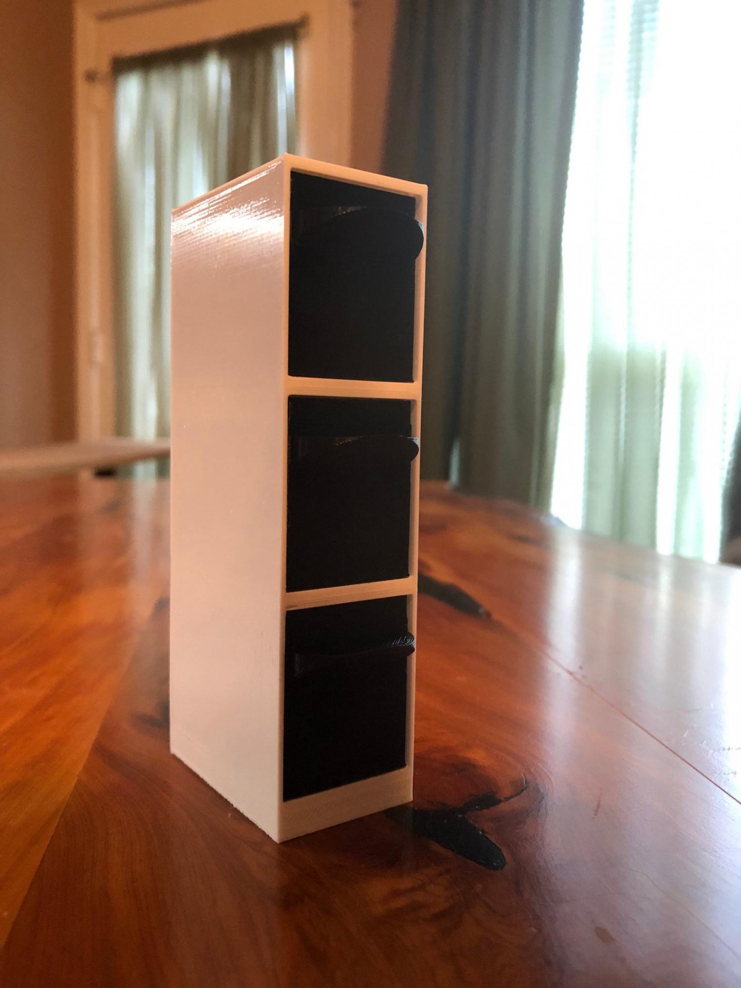 Tiny Filing Cabinet For SD Cards - 3D Printed Mini Filing Cabinet that holds micro SD cards