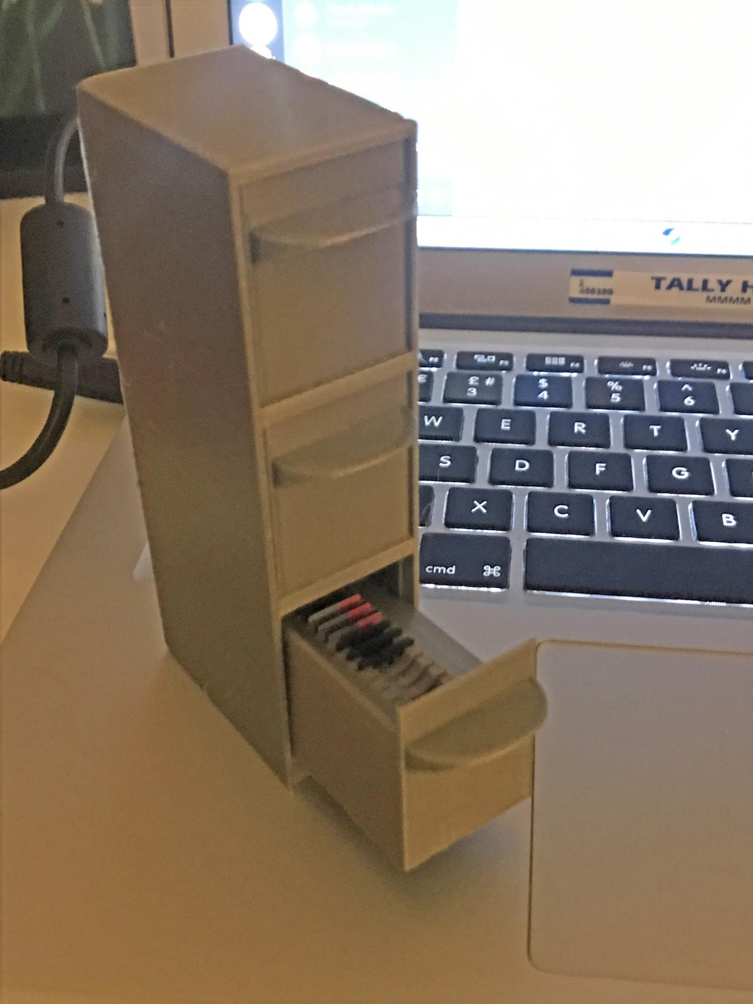 Tiny Filing Cabinet For SD Cards - 3D Printed Mini Filing Cabinet that holds micro SD cards