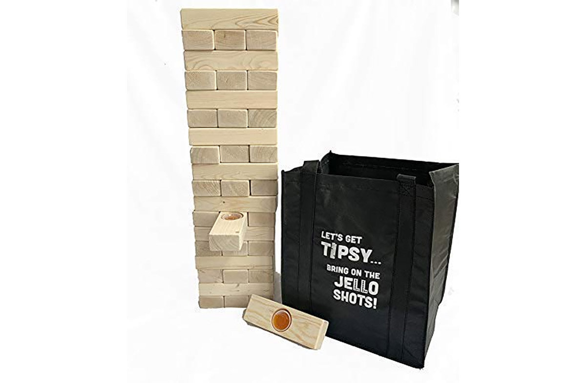Giant Jenga Jello Shot Game - Tipsy tower with hidden jello shots inside blocks