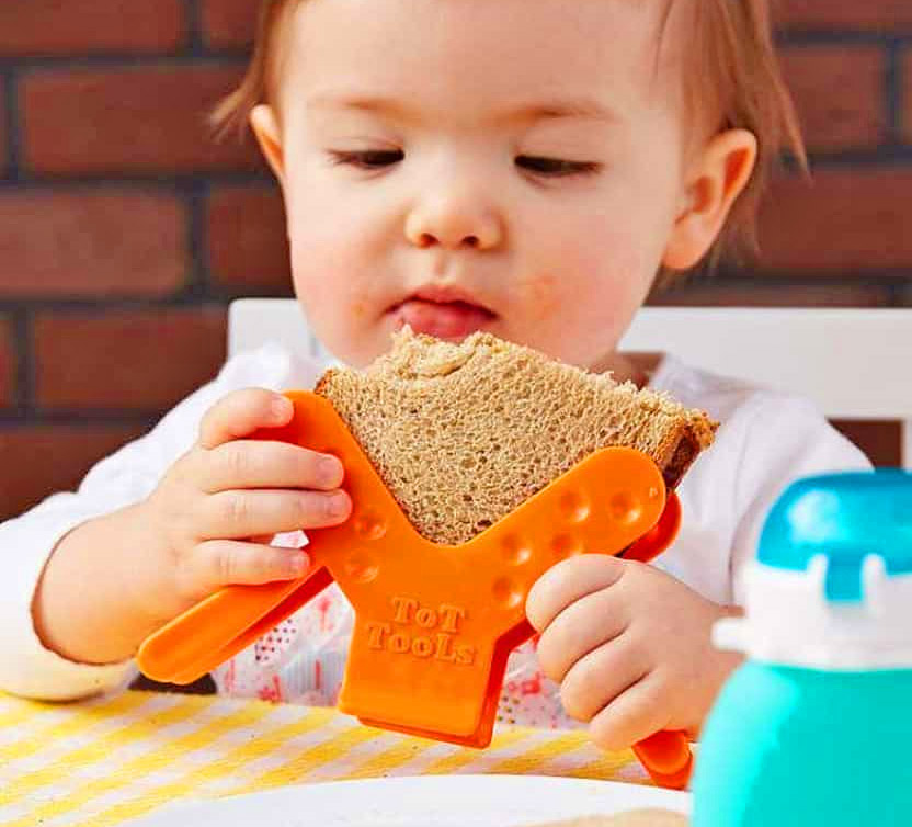 Tot Tools - Genius Clamp Utensil Helps Toddlers Learn To Eat Whole Foods