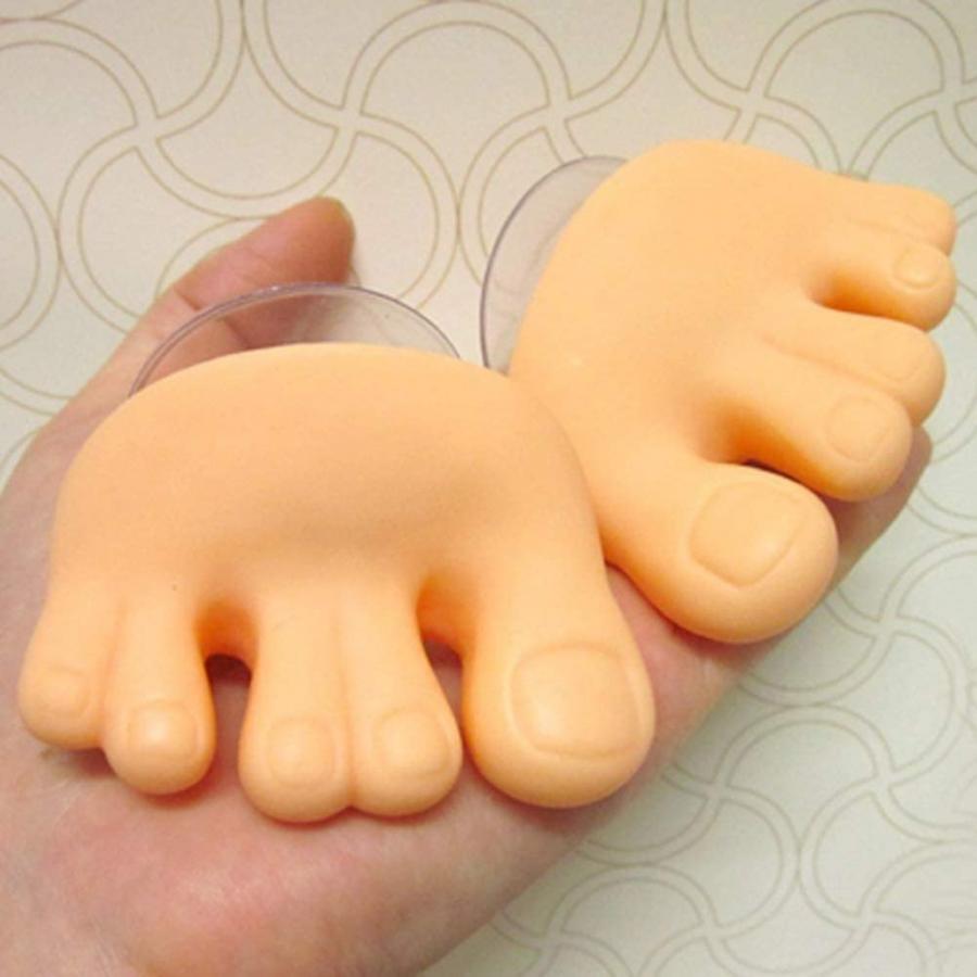 Toes and foot shaped toothbrush holder