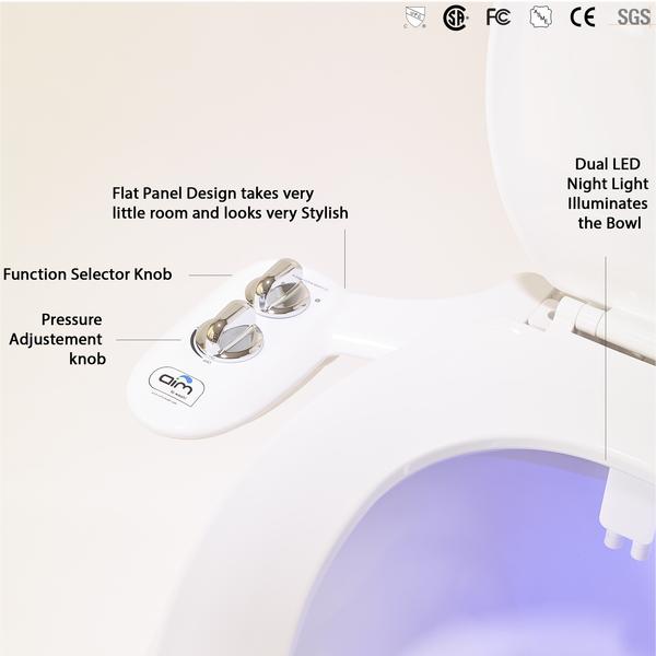 Aim To Wash Bidet Toilet Attachment - Night Light Toilet Attachment