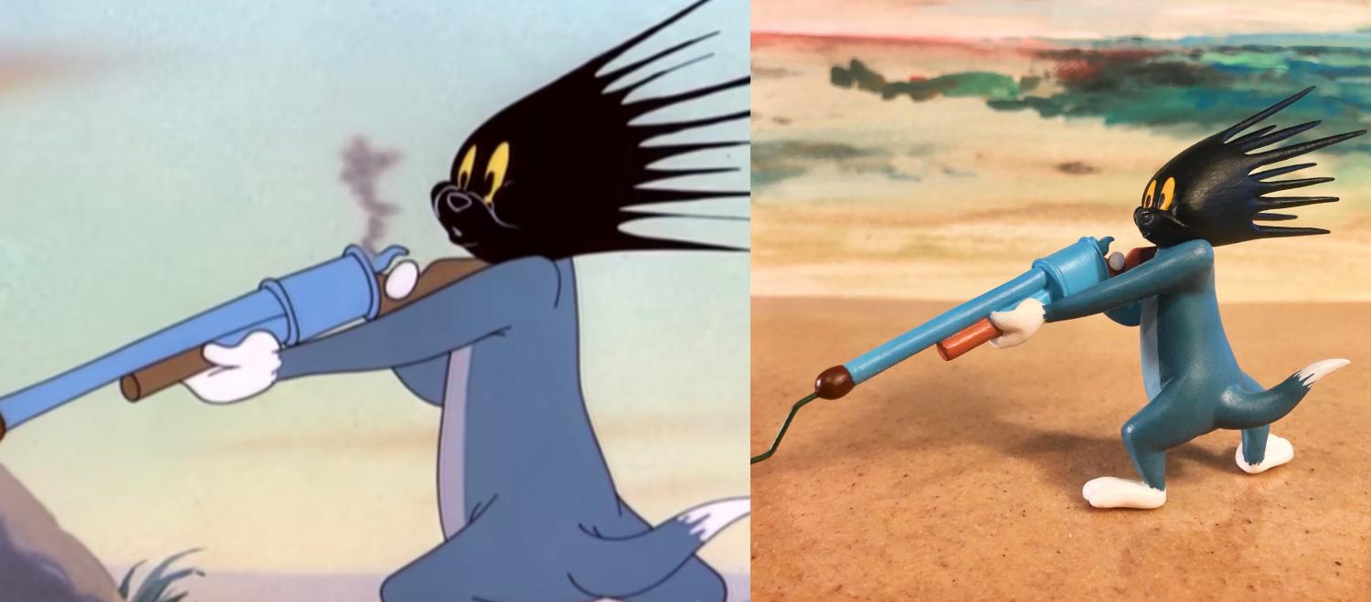 Funny Tom and Jerry Sculptures - Backfired gun