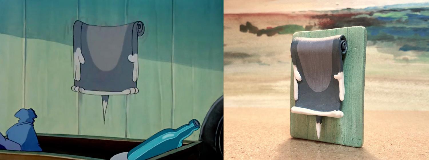 Funny Tom and Jerry Sculptures - Curtains rolled up