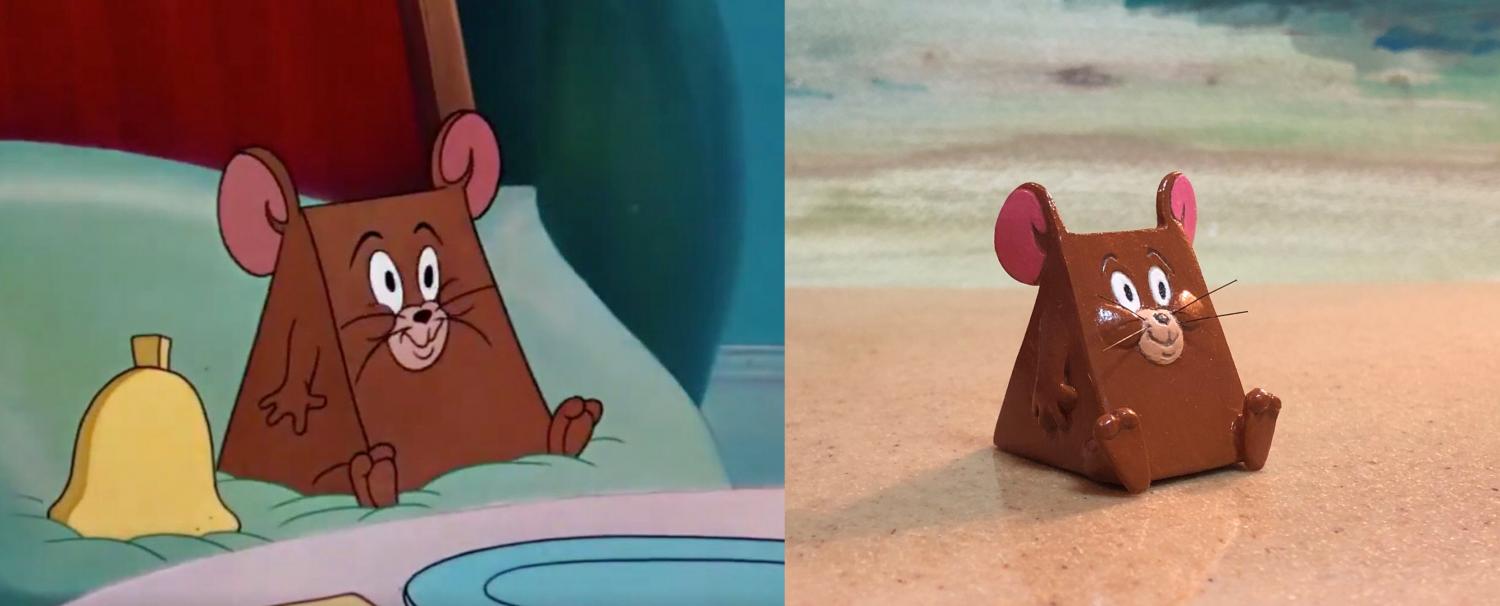 Funny Tom and Jerry Sculptures - Ate giant block of cheese