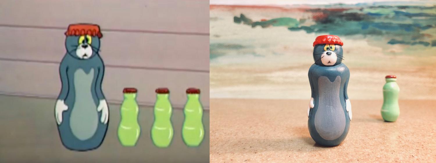 Funny Tom and Jerry Sculptures - Water bottle