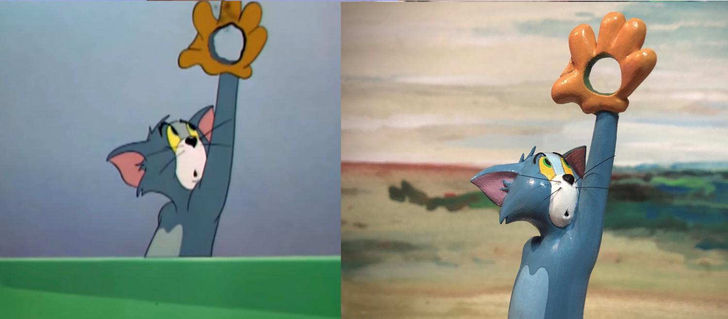 Funny Tom and Jerry Sculptures - Hole in baseball glove