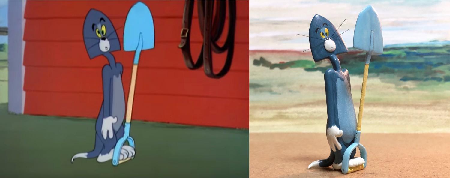 Funny Tom and Jerry Sculptures - Shovel to face