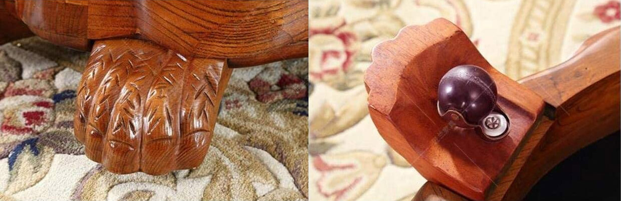 Tortoise Ottoman - Hand carved wooden and leather turtle ottoman