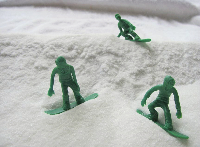 Toy Boarders - Little Green Army Men Snowboarders