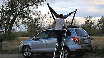 Trailnest Rooftop Car Hammock - Hammock attaches to top of SUV Truck