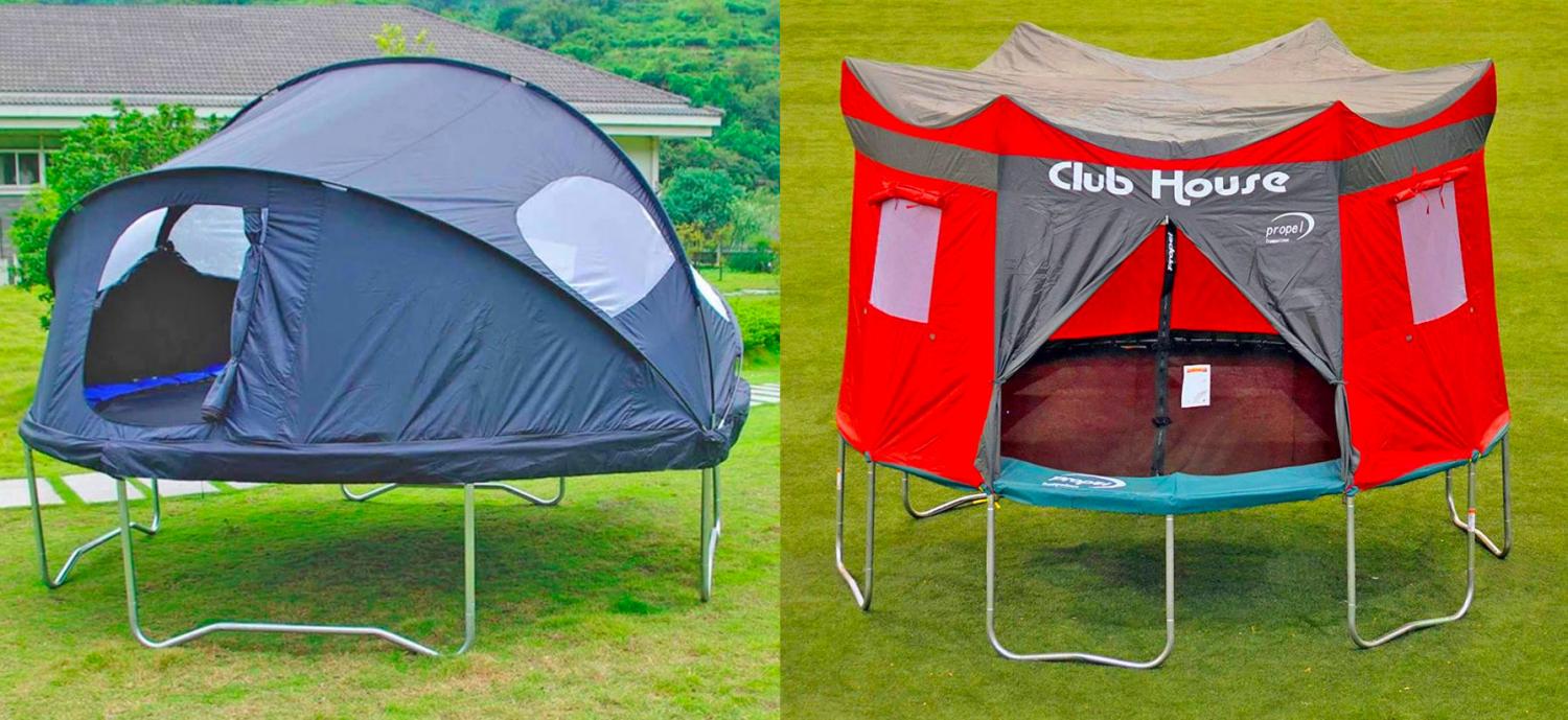 Trampoline Tent Cover Turns trampoline into camping tent