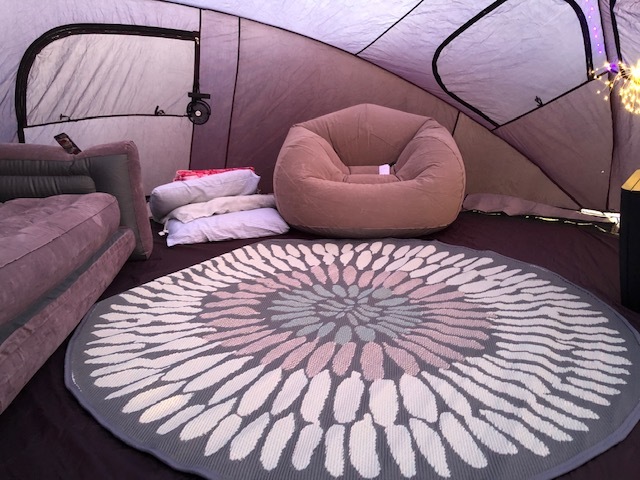 Trampoline Tent Cover Turns trampoline into camping tent