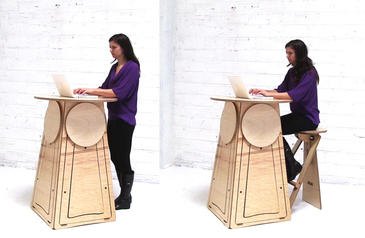 Quad Micro Bar Table - Transforming bar table with hidden stools