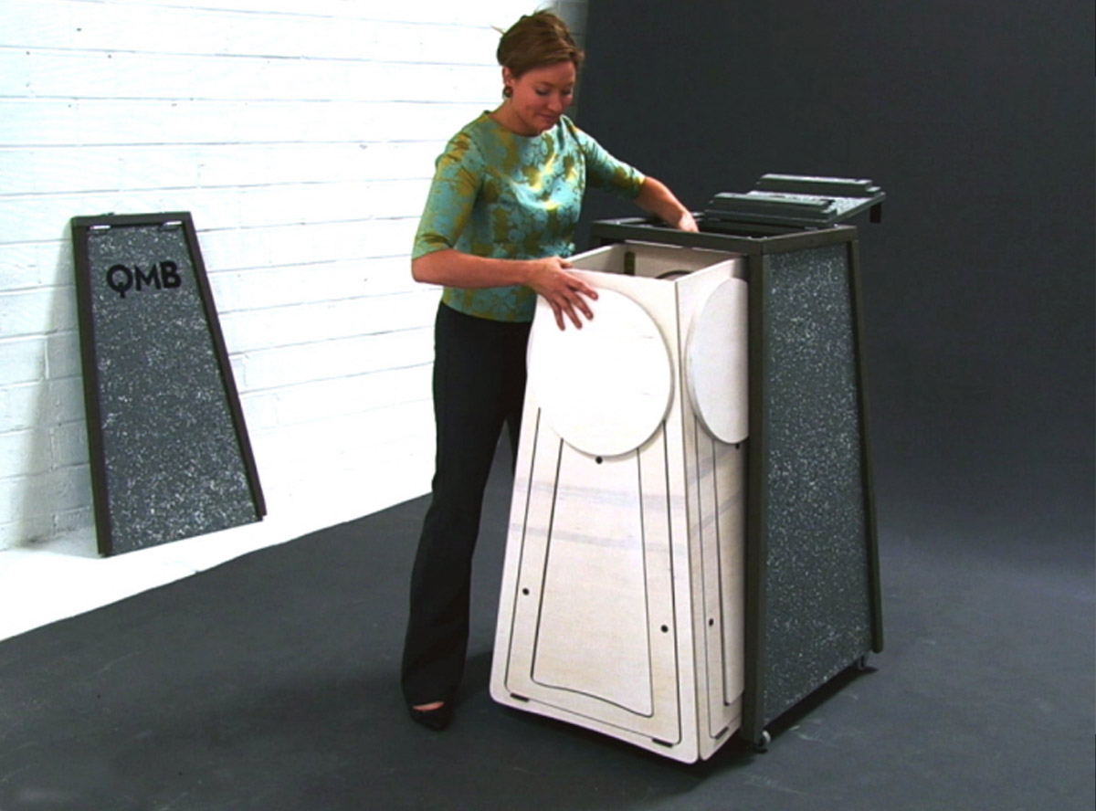 Quad Micro Bar Table - Transforming bar table with hidden stools