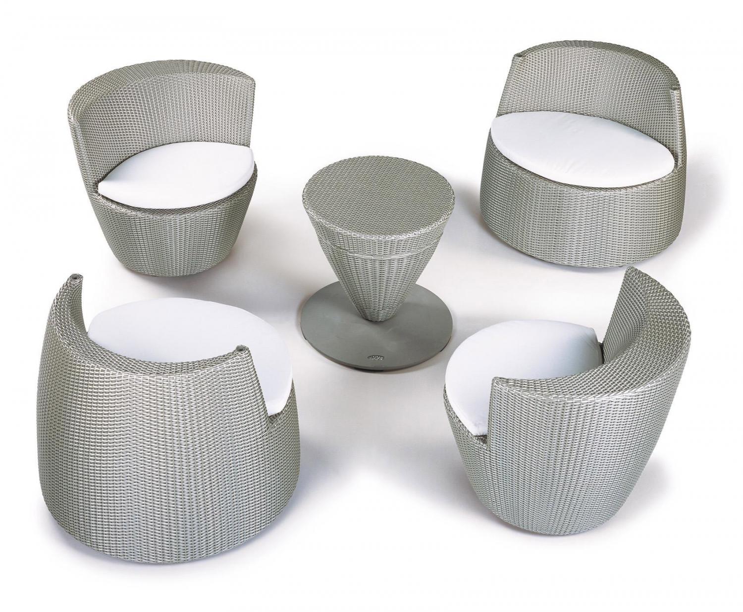 Dedon Obelisk Rocket shaped stacking patio furniture set