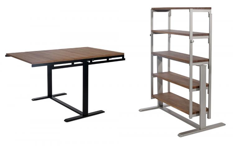 Table Turns Into A Shelf - Transforming Furniture table shelf