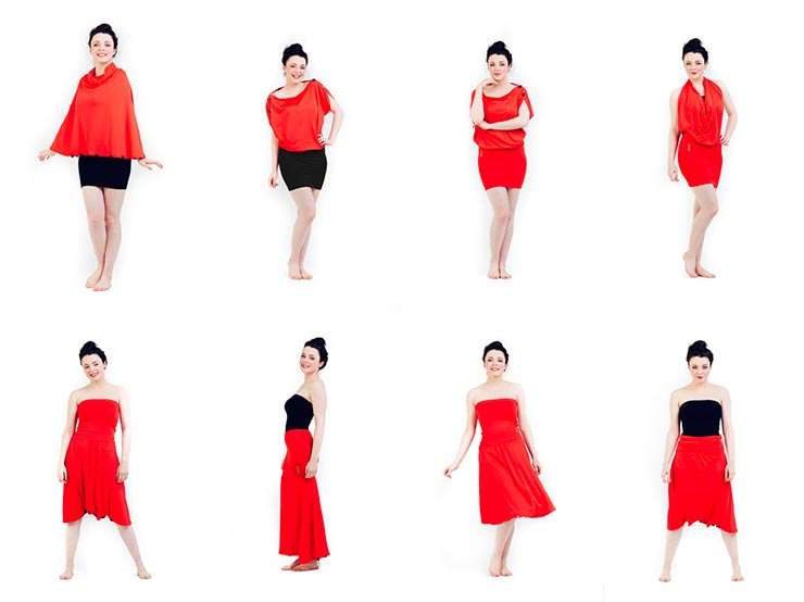 Ultimate Travel Dress - Unique Transforming Dress can be worn in 8 different outfits - Dress, skirt, top, and pants travel dress