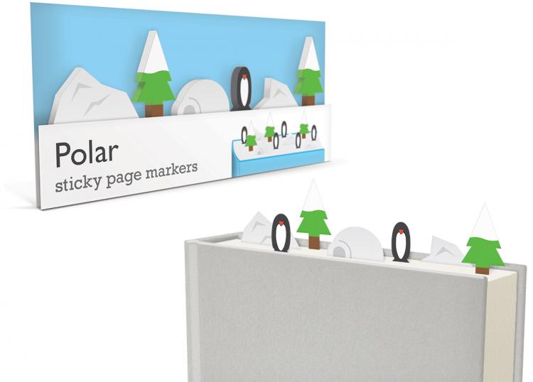 3D Sticky Book Page Markers - Polar