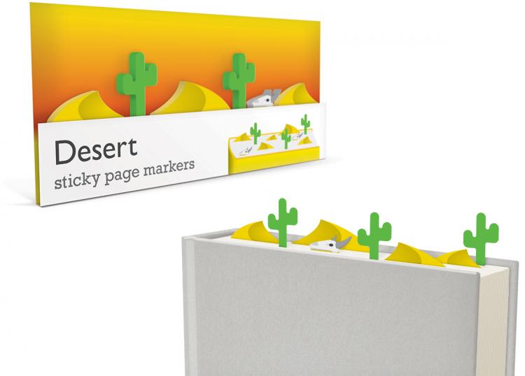 3D Sticky Book Page Markers - Desert