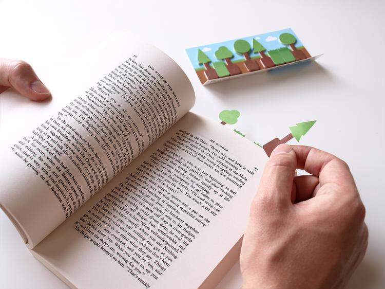 3D Sticky Book Page Markers - Forest