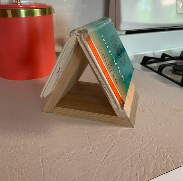 Triangular Wooden Book-holder and Bookmark For Your Nightstand