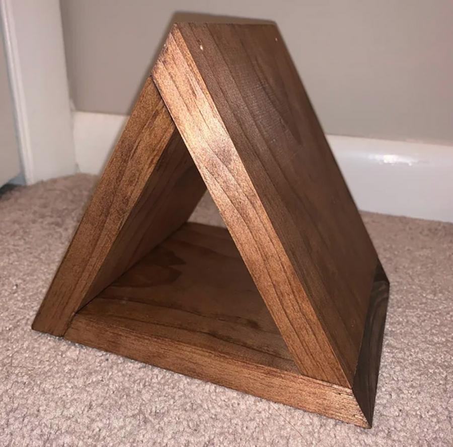 Triangular Wooden Book-holder and Bookmark For Your Nightstand